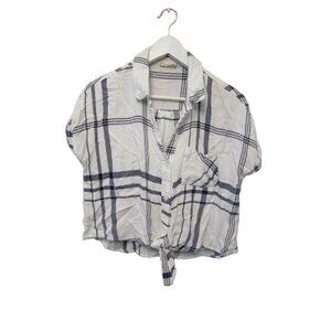 Altar’d State White and Blue Striped Shirt Womens Size Medium #K-1